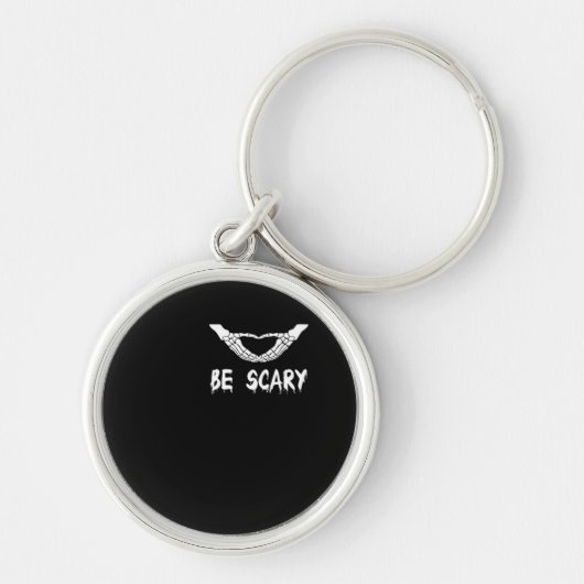 Wees een enge Halloween-skelet over hart Sleutelhanger (Voorkant)