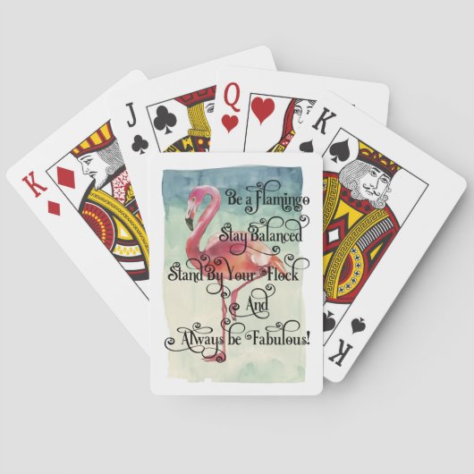 Wees een flamingo Blijf in evenwicht Pokerkaarten (Achterkant)
