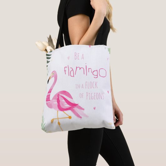 Wees een flamingo - Canvas tas (Dichtbij)