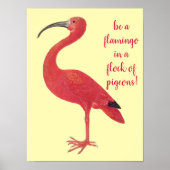 Wees een Flamingo - Fun, Inspirerend Citaat Poster (Voorkant)