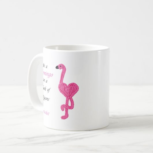 Wees een Flamingo gehaakte Mok (Voorkant links)