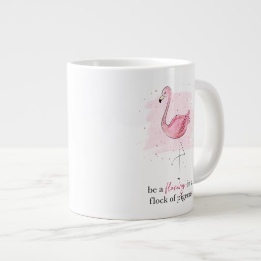 Wees een Flamingo Grote Koffiekop (Voorkant rechts)