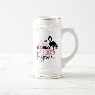 Wees een flamingo in een kudde duiven-27308 bierpul
