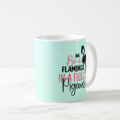 Wees een flamingo in een kudde duiven koffiemok (Voorkant rechts)