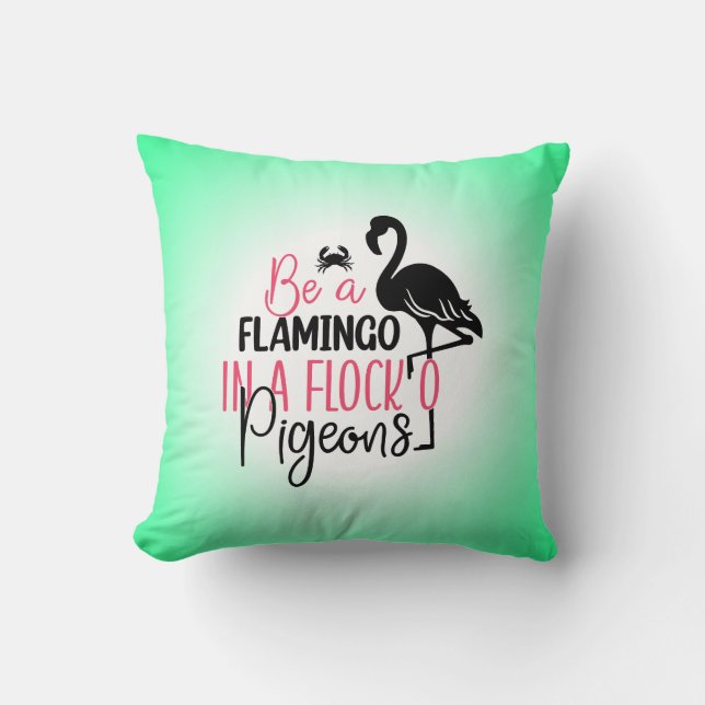 Wees een flamingo in een kudde duiven kussen (Voorkant)
