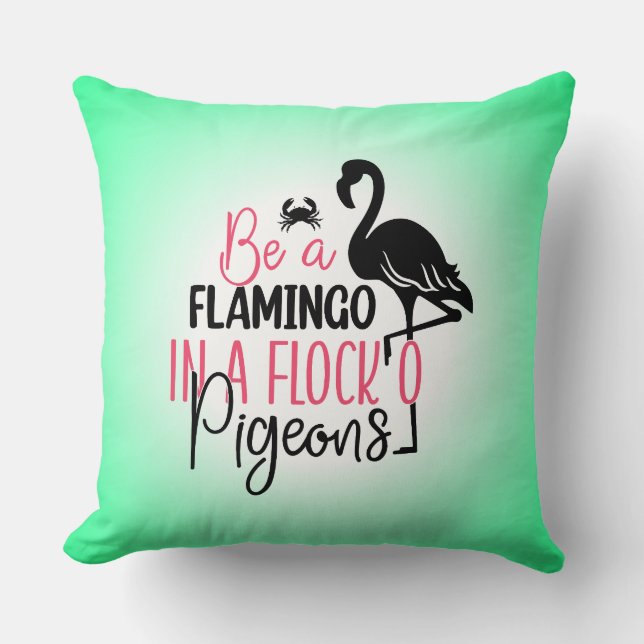 Wees een flamingo in een kudde duiven kussen (Voorkant)
