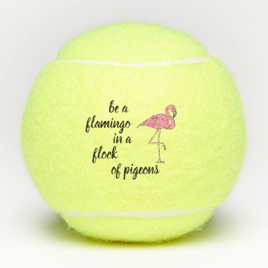 Wees een Flamingo in een kudde duiven Tennisballen (Voorkant)