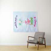 Wees een Flamingo in een kudde duiven Wandkleed (In Situ (horizontaal))