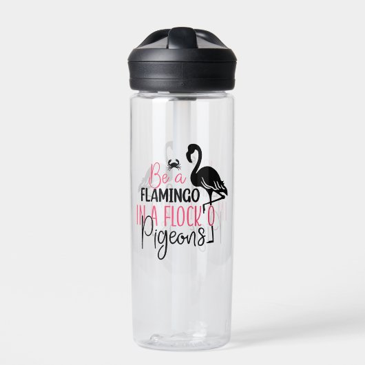 Wees een flamingo in een kudde duiven waterfles (Voorkant)