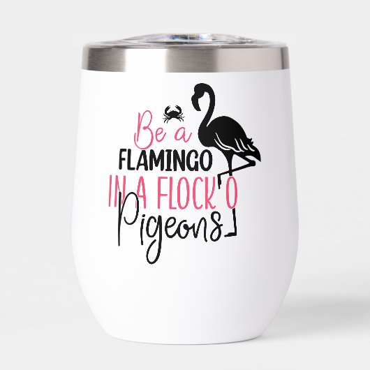Wees een flamingo in een zwerm duiven-27308 (Voorkant)