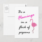 Wees een Flamingo in een zwerm duiven Briefkaart (Voorkant / Achterkant)