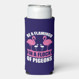 Wees een flamingo in een zwerm duiven seltzer blikjeskoeler