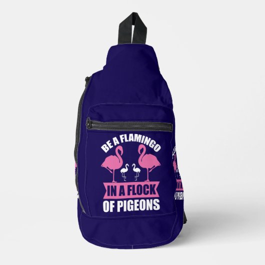 Wees een flamingo in een zwerm duiven sling bag (Voorkant)