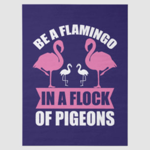 Wees een flamingo in een zwerm duiven tissuepapier