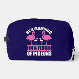 Wees een flamingo in een zwerm duiven toilettasje