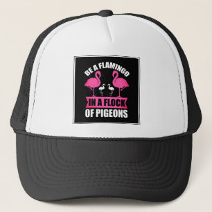 Wees een flamingo in een zwerm duiven trucker pet