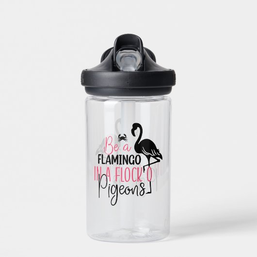 Wees een flamingo in een zwerm duiven waterfles (Voorkant)