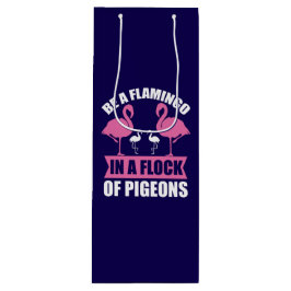 Wees een flamingo in een zwerm duiven wijn cadeautas