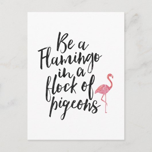 Wees een flamingo - Inspirerend Kaart (Voorkant)