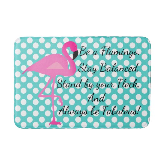 Wees een Flamingo Polka Dot Bath Mat (Voorkant)