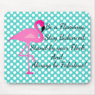Wees een Flamingo Polka Dot Mousepad Muismat