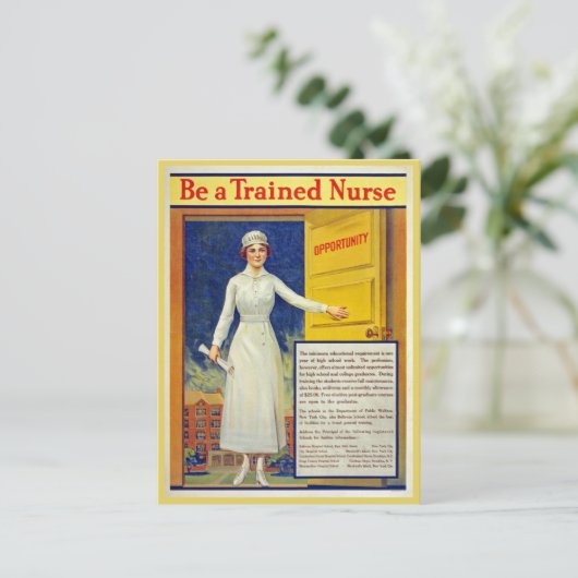 Wees een getraind verpleegkundige, herstelde vinta briefkaart (Staand voorkant)