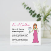 Wees een godin, heb een Mammogram Wine Goddess BCA Briefkaart (Staand voorkant)