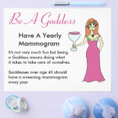 Wees een godin, heb een Mammogram Wine Goddess BCA Flyer (Enkel)