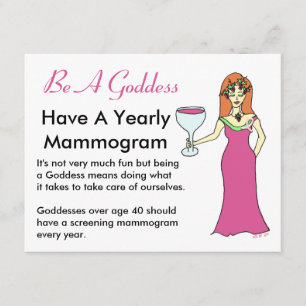 Wees een godin, heb een Mammogram Wine Goddess BCA Kaart