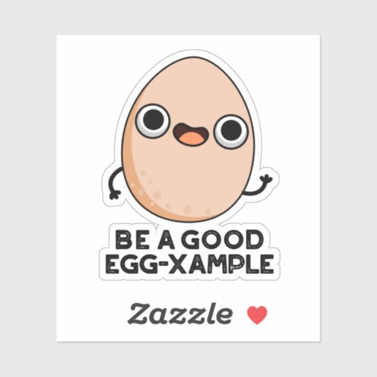 Wees een goed voorbeeld van grappige eierspin sticker (Vel)