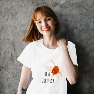 wees een goudvis oranje zwart moderne illustratie t-shirt