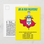 Wees een griepvechter griepprik herinnering aankondigingskaart (Voorkant / Achterkant)