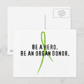 Wees een held. Een orgaandonor zijn. Briefkaart (Voorkant / Achterkant)
