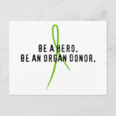 Wees een held. Een orgaandonor zijn. Briefkaart (Voorkant)