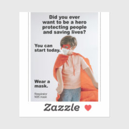 Wees een held en red levens vinyl sticker