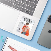 Wees een held en red levens vinyl sticker (Laptop met iPhone)