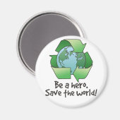 Wees een held, Recyclen magneet (Voorkant / Achterkant)