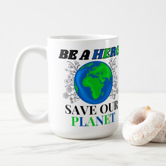 Wees een held Red ons Planet Earth Vrouw Koffiemok (Met donut)