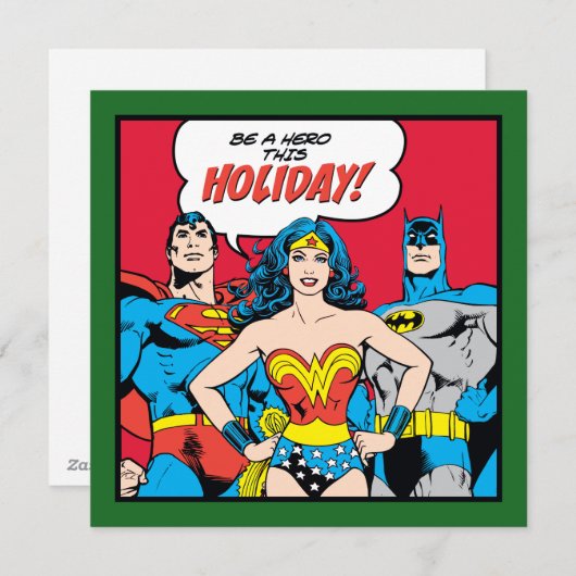 Wees een held uit deze feestdag van de Justice Lea Feestdagenkaart (Voorkant / Achterkant)