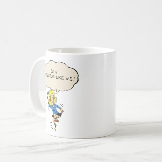 Wees een Jitterbug zoals ik! Mok (Voorkant links)