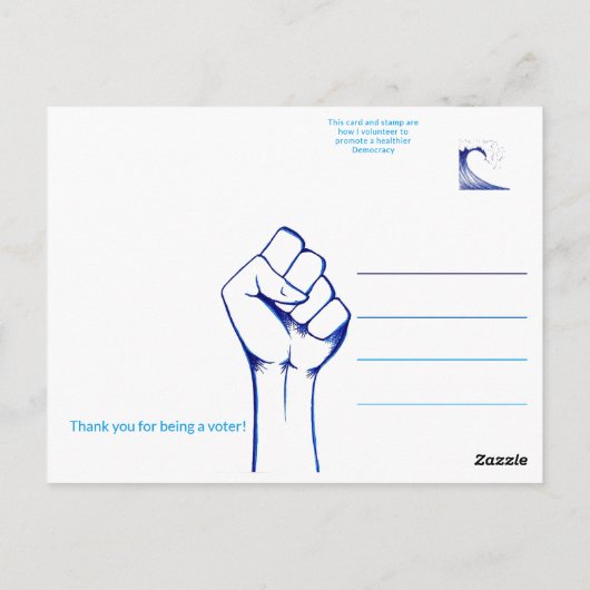 Wees een kiezer briefkaart (Achterkant)