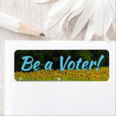 Wees een kiezer - Zonnebloemen Etiket (Insitu)