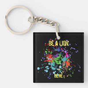 Wees een leeuw sleutelhanger