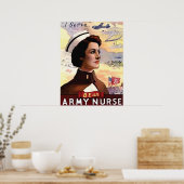 Wees een legerzuster, vintage, propaganda, oorlog poster (Keuken)