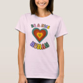 Wees een leuke menselijke BOHO Heart Graphic T-shirt (Voorkant)