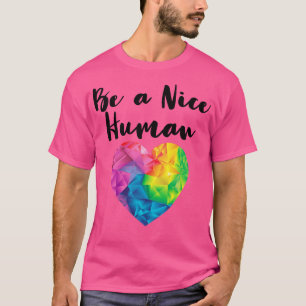 Wees een leuke menselijke regenboog hart wereld vr t-shirt