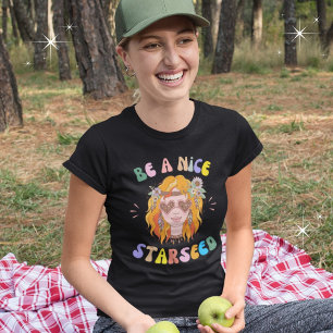 Wees een leuke starseed hippie bloem kind grafiek t-shirt