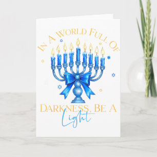 Wees een licht Gelukkig Hanukka Menora Joods Cadea Kaart