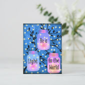 Wees een licht voor het Briefkaart van Mason Jar. (Staand voorkant)