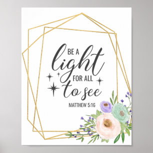 "Wees een licht voor iedereen" Christelijk/Bijbel  Poster